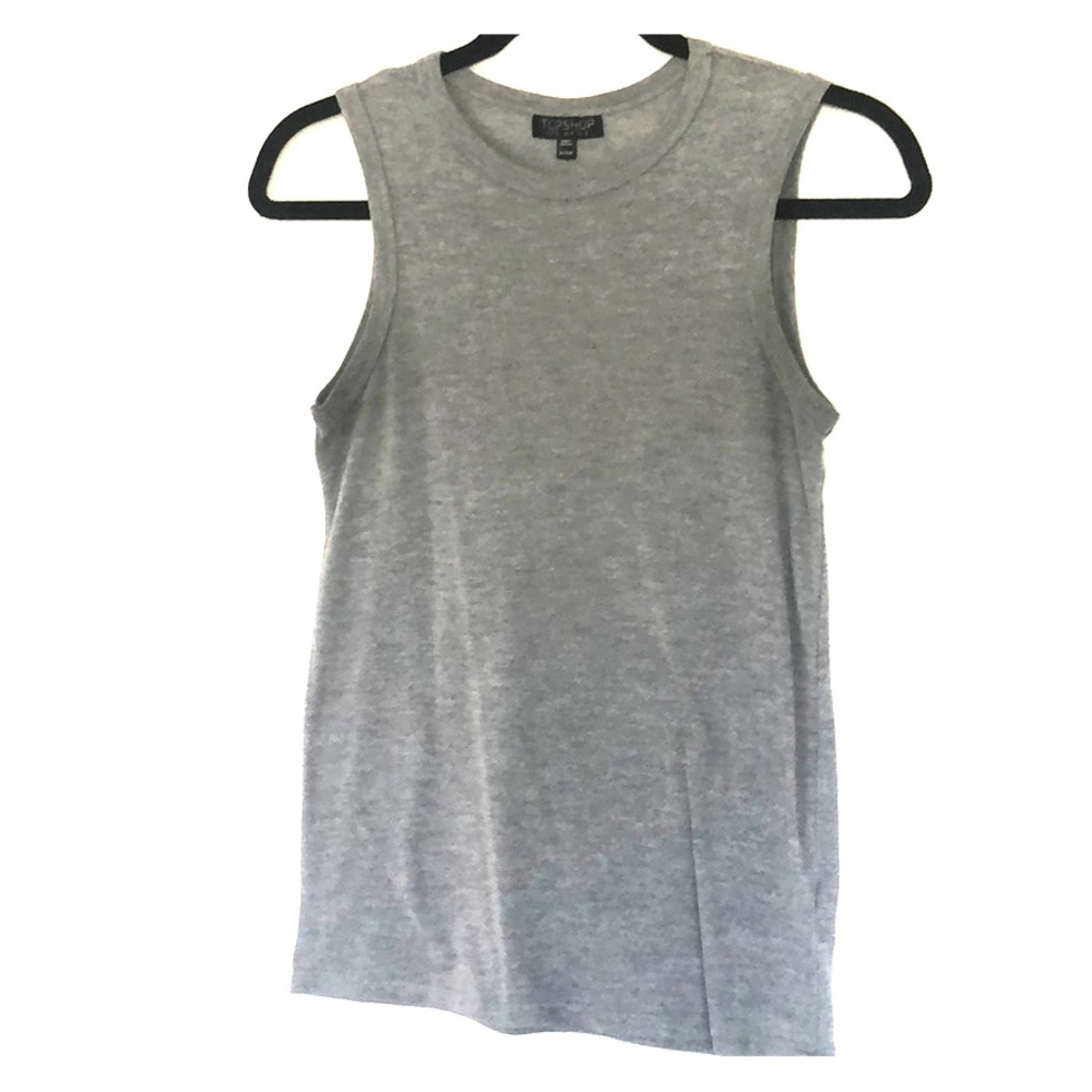 Topshop Gray Crew Neck Tank